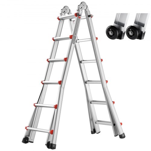 

VEVOR Escalera Telescópica con Estructura en A Escalera Extensible 623 cm Escalera Plegable Portátil para RV, Tareas Escolares, Escalera de Techo para Interiores y Exteriores Carga de 149,7 kg