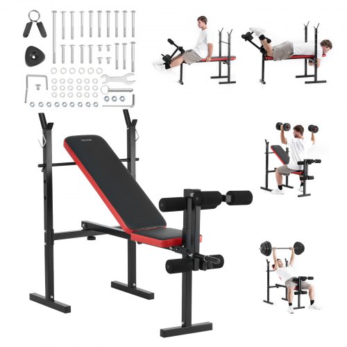 

VEVOR Banco de Pesas Entrenamiento de Fuerza 1400 x 670 x 1080 mm Carga 172 kg