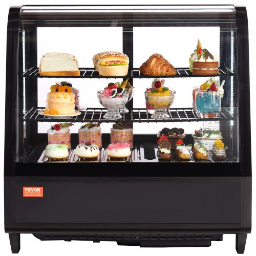 

VEVOR Vitrina Refrigerada Comercial 100 L para Pastelería Tartas 2 Niveles LED