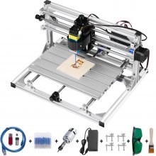 VEVOR Máquina de Grabado CNC 3018 DIY, Grabador Láser de 500 mw, GRBL Control Máquina de Grabado, Recorrido de Trabajo: 11,8"x7,1"x1,8", Máquina CNC Láser de 3 Ejes, con Varillas de Extensión de 5 mm
