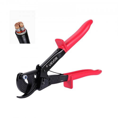 

VEVOR Cortador de Cable de Trinquete, Cortador para Cables de Cobre y Aluminio de hasta 240 mm², Mangos con Recubrimiento de PVC, Herramienta de Electricista para Construcción Renovación Eléctricas