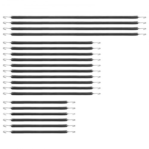 

VEVOR 20 PCS Cuerda Elástica Plana de 20 mm Correas Elásticas con Ganchos en Forma de S de Acero Cuerda Elástica de 381 mm, 533 mm, 914 mm de Largo para Carga, Camiones y Tiendas de Campaña, Negro