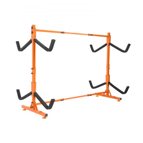 

VEVOR Soporte para Kayak Independiente, 4 Piezas de Capacidad, Porta Kayak, Remo para Canoa, Soporte para Tabla de Remo de Acero Resistente con Brazos Acolchados, Ancho Ajustable, Carga 100 kg