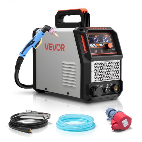 

VEVOR Cortadora de Plasma 60 A Máquina de Corte por Plasma de Arco Piloto sin Contacto, Inversor IGBT con Pantalla Digital, Función 2T/4T y Tiempo PA/PT, Fuente de Alimentación Trifásica de 400 V