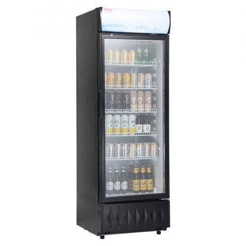 

VEVOR Refrigerador de Bebidas Comercial 345 L Refrigerador Vitrina Temperatura 0-10 °C Gabinete de Bebidas Refrigerado 5 Estantes Ajustables y Caja de Luz Personalizable para Tienda Supermercado Bar