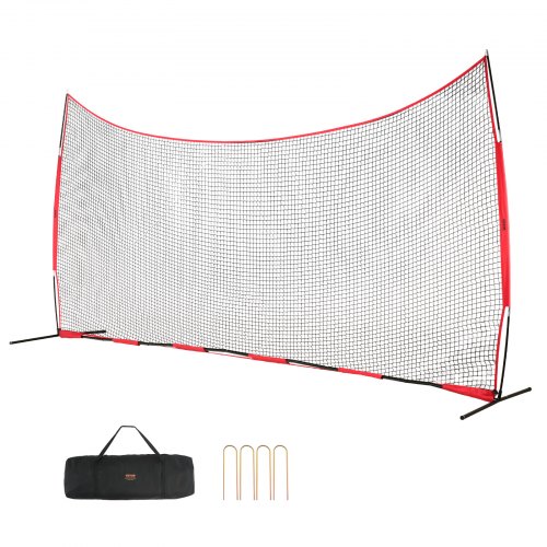 VEVOR Red de Barrera para Barricada, Red de Barrera deportiva de 6200x1400x3140mm Equipo de Práctica Portátil con Bolsa de Transporte, Red de Protección para Entrenamiento de Béisbol, Softball