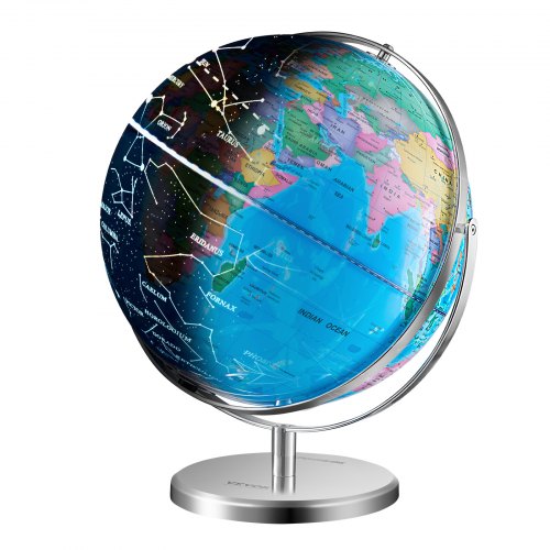 

VEVOR Globo Terráqueo Giratorio Iluminado con Soporte, 330,2 mm, Globo Terráqueo con Base Estable de Metal Pesado y Luz Nocturna de Constelación LED y Mapa Impreso en HD para Aprendizaje Geográfico (Idioma del mapa: inglés)