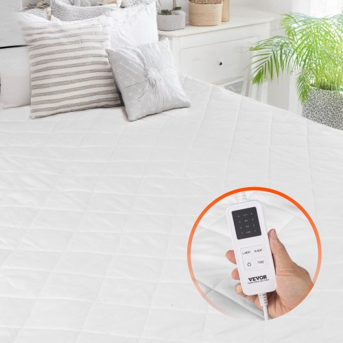 

VEVOR Funda de Colchón Eléctrica para Cama de Matrimonio, con 4 Niveles de Temperatura, Temporizador de 12 Horas, Apagado Automático de 8 Horas, para Colchón de Tela Cepillada, 1950 x 1650 mm