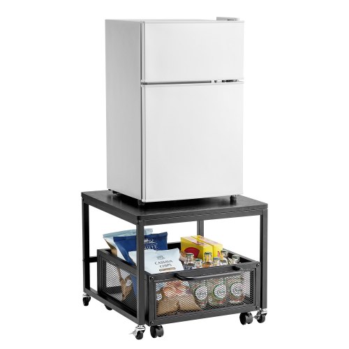 

VEVOR Mini Refrigerador con Carrito de Almacenamiento y Ruedas Giratorias Negro