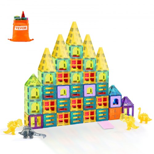 

VEVOR Bloques Magnéticos 56 PCS Bloques Magnéticos para Construcción de Animales para Niños con 4 Dinosaurios Juguetes Educativos Sensoriales STEM para Apilar Regalo para Niños de 3 Años en Adelante