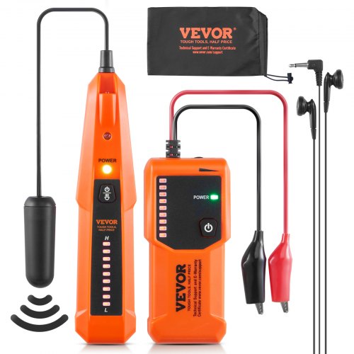 

VEVOR Localizador de Cables Subterráneos, Profundidad de Detección de Hasta 1 m y Longitud de Detección de 305 m, Rastreador de Cables y Detector de Roturas con Auriculares para Vallas para Mascotas