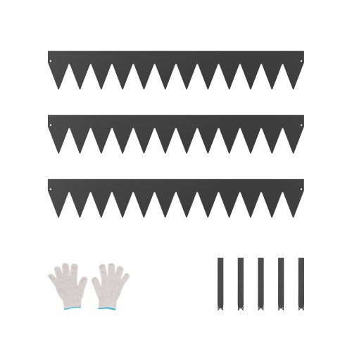 

VEVOR Borde de Acero Galvanizado para Paisajismo, 1016 x 152 x 1,5 mm, 3 Piezas de Borde de Metal Resistente a la Oxidación, Divisor de Camino de Jardín para Parterres de Flores, Césped, Negro