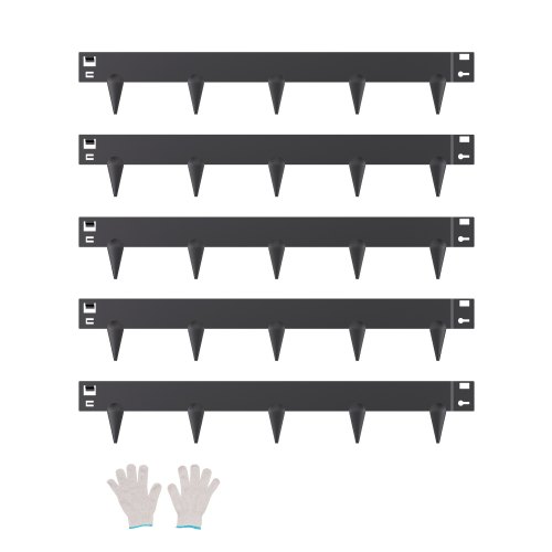 VEVOR Borde de Acero Galvanizado para Paisajismo, 990 x 156 x 1,5 mm, 5 Piezas de Borde de Metal Resistente a la Oxidación con Dientes Afilados, Divisor de Camino para Parterres de Flores, Negro