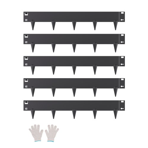 VEVOR Borde de Acero Galvanizado para Paisajismo, 990 x 181 x 1,5 mm, 5 Piezas de Borde de Metal Resistente a la Oxidación con Dientes Afilados, Divisor de Camino para Parterres de Flores, Negro