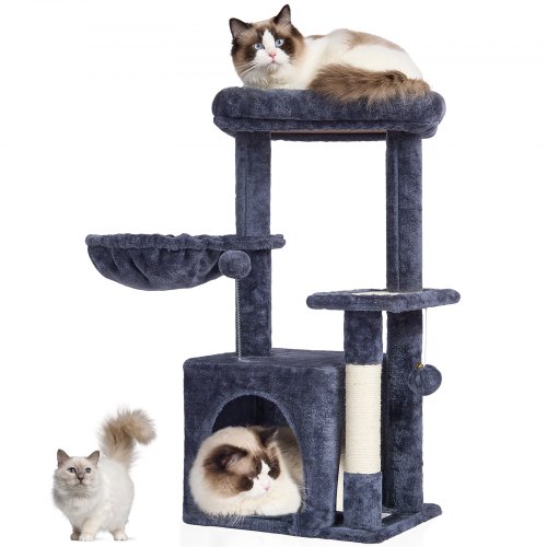 

VEVOR Torre Interior Árbol para Gatos 80 cm con Hamaca Casita, Gris Oscuro