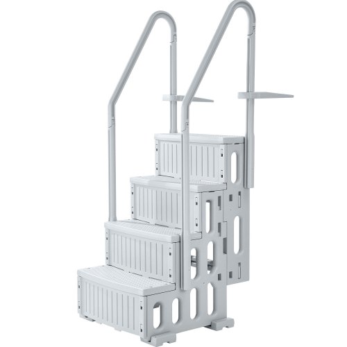 

VEVOR Escalera para Piscina de 4 Escalones Gris 2 Pasamanos 874 x 808 x 1985 mm