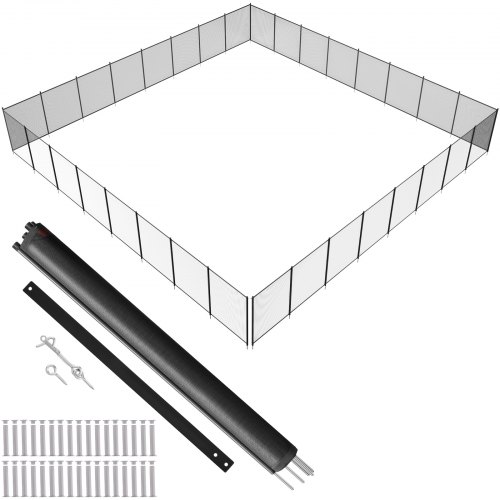 

VEVOR Valla para Piscina, Barrera para Piscina Enterrada 1,21x29,26 m Valla de Seguridad Plegable Desmontable Varilla de Aluminio Tejido de Malla de PVC Teslin 340 g/m² para Protección Niños Mascotas