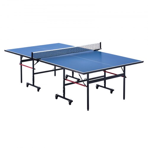 

VEVOR Mesa de Ping-pong para Juego de Tenis de Mesa 2740x1525x760 mm Mesa de Ping-pong de MDF Plegable Portátil para Interiores con Red de Liberación Rápida y Ruedas de Bloqueo Tapas de 12 mm