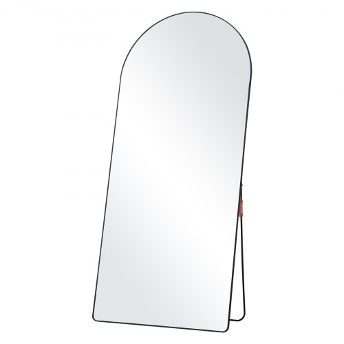 

VEVOR Espejo arqueado de longitud completa, 71 x 32 pulgadas, gran espejo de suelo inclinado para colgar en la pared con soporte, marco de aleación de aluminio, espejo de tocador de cuerpo completo para sala de estar, dormitorio, negro