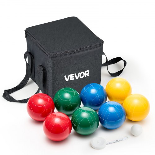 

VEVOR Juego de bochas, con 8 Bolas de Resina de 100 mm, Cuenta, Bolsa de Transporte Negra y Cuerda de Medir, 4 Colores de Rojo/Verde/Azul /Amarillo para 2 a 8 Jugadores para Playa, Césped, Jardín