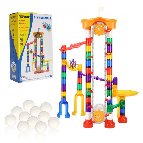 

VEVOR Juego de Canicas de 153 Piezas con Elevador Motorizado, 30 Canicas de Plástico, Laberinto de Canicas, Juego de Construcción de Bloques Juguetes STEM para Niños de 3 Años en Adelante