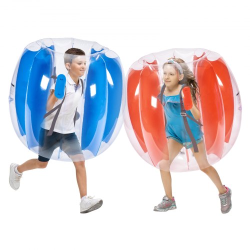

VEVOR Burbuja Inflable Diámetro de 950 mm 2 Piezas Bola de Parachoques de Burbuja de Hámster Humano de PVC Grosor de 0,3 mm para Niños y Adolescentes Juguetes de Parachoques al Aire Libre, Rojo y Azul