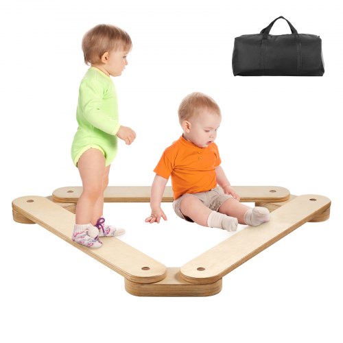 

VEVOR Barra de Equilibrio de Madera 3 PCS de Tablas de Equilibrio con Diseño de Superficie Lisa Juguetes de Montessori para Carreras de Gimnasia para Niños de 2 a 6 Años en Interiores y Exteriores