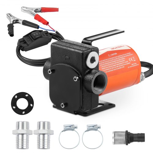

VEVOR Bomba de Transferencia de Combustible Diesel Eléctrica Portátil 12 V CC 5 GPM 19 L/min 1/7 HP Elevación 9,14 m Succión 2,13 m Entrada Salida 3/4" NTP, para Gasolina, Diesel, Queroseno, Metanol