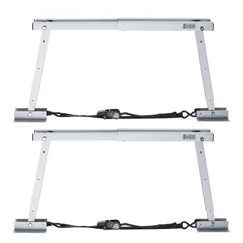 

VEVOR Estabilizador Universal de Parachoques, para Autocaravanas, Remolques y Semirremolques, Compacto y Plegable, Altura Ajustable de 304,8 a 711,2 mm, 2 Unidades, 1440 x 115 x 711 mm, Plata