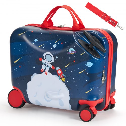 

VEVOR Maleta Ligera para Niños 470 x 275 x 370 mm 26 L Equipaje Infantil para Montar Ligero con Ruedas, Correa de Hombro Ajustable Soporta hasta 50 kg para Niños Mayores de 3 Años, Azul y Blanco