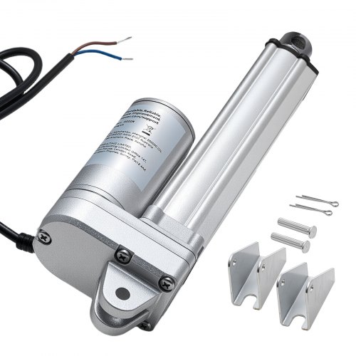 

VEVOR Actuador Lineal de 12 V, Motor Lineal Impermeable IP65 de 101,6 mm, 3000 N, 5 mm/s, con Soportes de Montaje para Seguidores Solares, Maquinaria Industrial y Abridores de Puertas, Plata