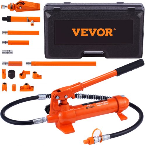 

VEVOR Kit de Ariete Hidráulico Portátil 4 T Kit de Reparación de Energía para Carrocería 125 mm Juego de Cilindros Hidráulicos con 4 Vástagos 80 a 415 mm para Reparación de Coches Construcción