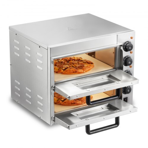 

VEVOR Horno de Pizza de Encimera Comercial Eléctrico 520 x 430 x 430 mm 2 Capas