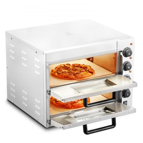 

VEVOR Horno de Pizza de Encimera Comercial Eléctrico 559 x 475 x 433 mm 2 Capas