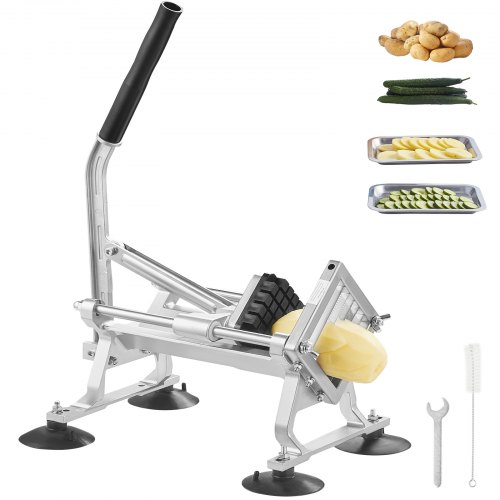 

VEVOR Cortador de Verduras Comercial 1/2"/12,7 mm de Acero Inoxidable Cortadora de Tomate Manual Marco de Aleación de Aluminio con Pies Antideslizantes para Cocinas, Restaurantes, Hamburgueserías