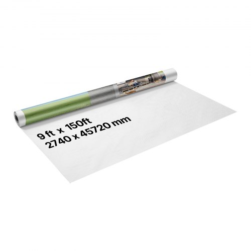 

VEVOR Barrera de Vapor Impermeabilizante de Plástico, 2,7 x 45,72 m, 0,13 mm de Grosor, Lona Resistente al Desgarro, Bloquea la Humedad, para Construcción y Renovación de Edificios, Color Blanco