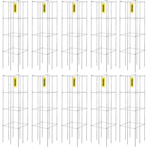 

Jaulas de tomate VEVOR, jaulas de soporte para plantas, 10 paquetes de acero cuadrado de 3,8 pies para jardín
