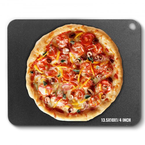 

VEVOR Piedra para Pizza 340 x 250 x 6 mm Bandeja de Pizza para Horno Bandeja para Pizza Rectangular de Acero al Carbono Crujiente para Pizza, Pan, Filete, Verduras Frescas o Congeladas, Barbacoa