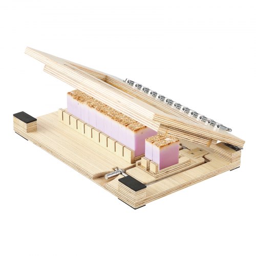 

VEVOR Cortador de Jabón 2 en 1, para 1-12 Barras de 2,5 cm de Grosor, con Marco de Madera Natural y Alambres Adicionales, Herramienta para Cortar Jabón Hecho a Mano para Velas, 400 x 275 x 60 mm
