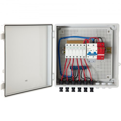 

VEVOR Caja Combinadora PV 15A 6 Circuitos Plástico IP65 para Kit de Panel Solar