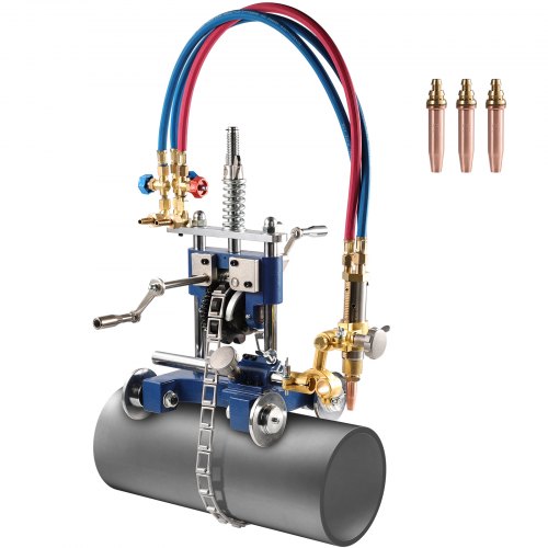 

VEVOR Cortadora Manual de Tubos, Biseladora de Tubos de 5–50,8 mm de Espesor con Cadena 2210 mm, con Ángulo Ajustable 0° a 45° y 3 Puntas, con Biselado por Soplete Portátil, 400 x 400 x 260 mm