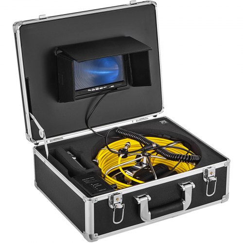 

VEVOR Cámara de Inspección de Tuberías 50 m Kit de Endoscopio Impermeable de Tubería Drenaje con Monitor 17,78 cm LCD, Tarjeta SD 8G con Batería 4500 mAh