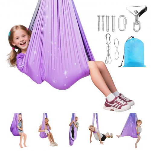 

VEVOR Conjunto de Hamaca de Yoga Aérea, Fabricado con Tejido de Doble Capa, con Suspensión Giratoria de 360° y Arnés en Forma de O, con Una Capacidad de Carga Máxima de 136,07 kg, Rosa y Azul