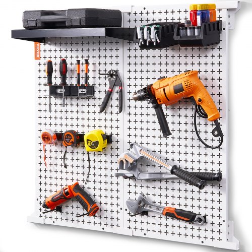 

VEVOR Kit organizador de pared para garaje, tablero perforado, 25 piezas, 814x814 mm, 150 kg