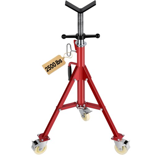 

VEVOR Soporte de Tubería, Capacidad del Tubo 0.32-30.48 cm Soporte para Tubería Plegable Cabeza V Altura 50.5-93.5 cm Capacidad 400 kg Soporte Alto de Tubo para Roscado Corte de Orificio Ranurado
