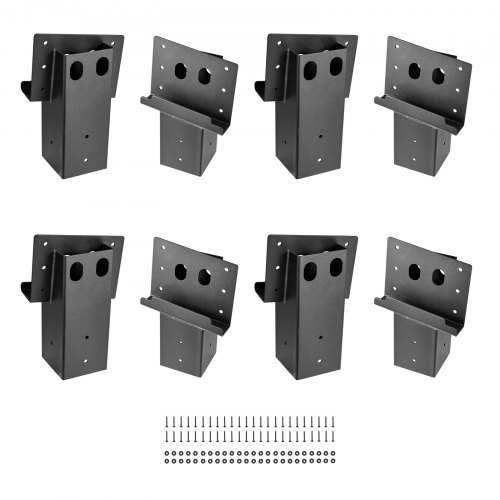 VEVOR Soportes para Persianas de Ciervos, Compatible con Madera de 88,9 x 88,9 mm, Capacidad de 1000 kg, Acero, para Persianas de Caza y Casetas de Tiro, 8 Unidades, 177 x 102 x 270 mm, Negro