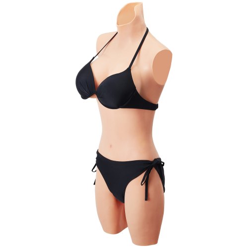 

VEVOR Body de Silicona con Copa D para Travestis Corsé de Silicona Elástico Formas de Pecho Falso Relleno de Algodón de Seda Realistas para Cosplay de Transexuales, Drag Queens, Color de Piel
