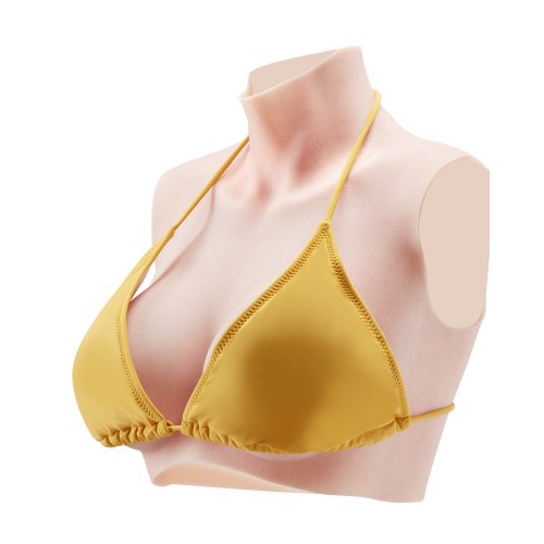 

VEVOR Pechos Falsos de Silicona Copa D Cuello Alto para Cosplay, Drag Queen