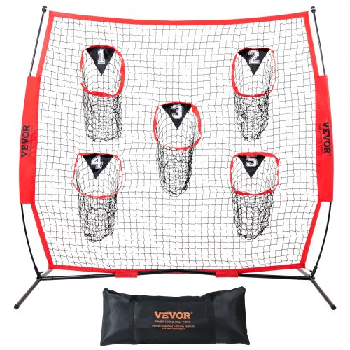 

VEVOR Red de Entrenamiento de Fútbol Americano Portátil Red de Pases de Rugby de 217x223 cm con 5 Bolsillos para Objetivos Entrenador para Mejorar la Precisión de Lanzamiento Quarterback Béisbol Fútbo