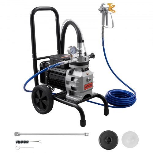 

VEVOR Pulverizador de Pintura sin Aire con Diafragma 1100 W, Pulverizador de Pintura Airless con Carro 0,53 GPM, 2200 psi, con Varilla de Extensión, para Pulverización en Interiores y Exteriores